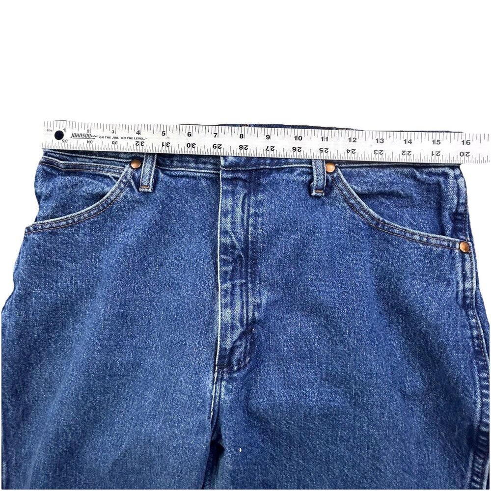 Vintage Wrangler Jeans Mens 32x32 Blue Medium Wash Cowboy Cut Western 13MWZ - Picture 10 of 13